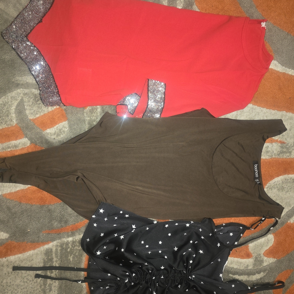 Red and Brown Women's Tops